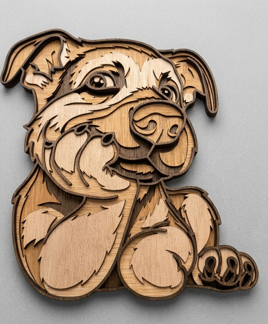 Layered Dog Wall Art